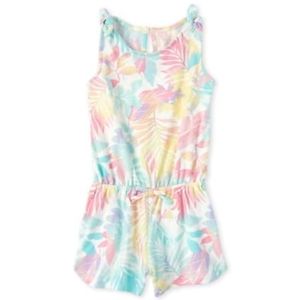 The children's place Baby girl Sleeveless palm print knit romper